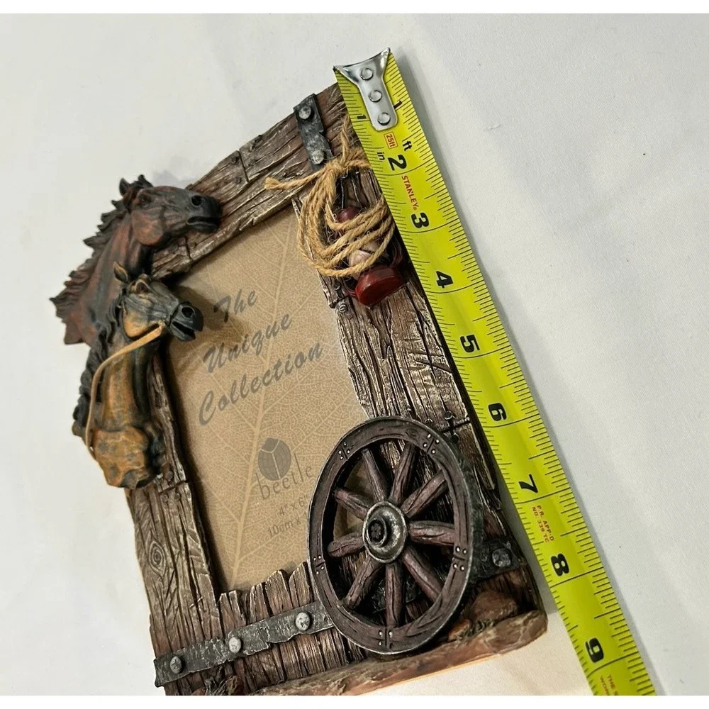 The Unique Collection 3D‎ Horse Western Cowboy Country Picture Frame 4x6 Photos